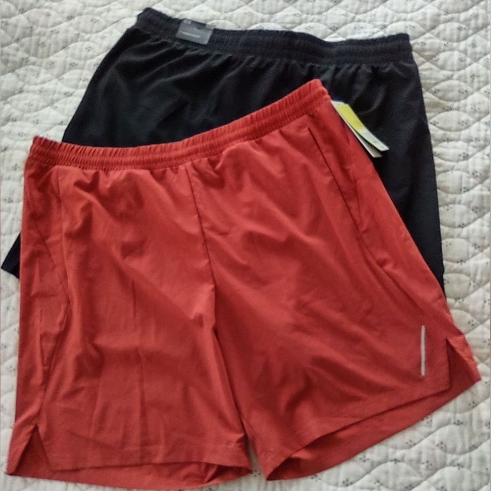 2 FOR THE PRICE OF 1! 👀 Men's Athletic Shorts in Black and Orange Combo